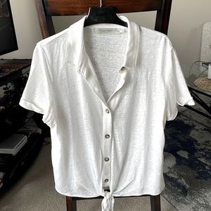 Tie-Waist Linen Tee (Large)